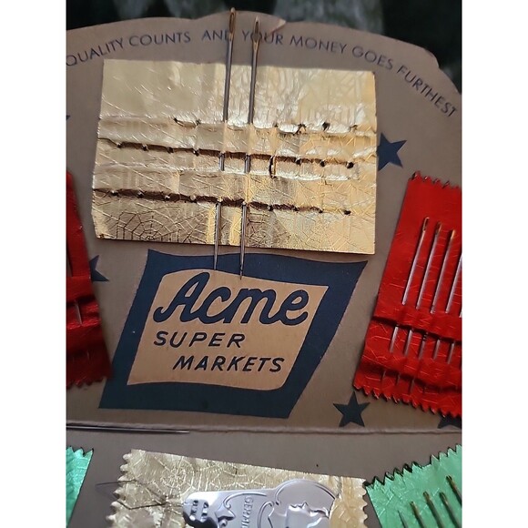 Vtg ACME Supermarkets Grocery Store Sewing Needle Pack WEST GERMANY Collectible - Picture 6 of 9